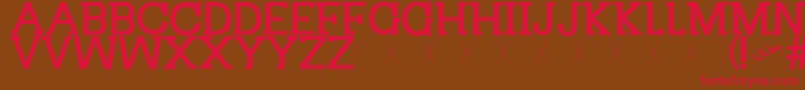 フォントDivergent – 赤い文字が茶色の背景にあります。