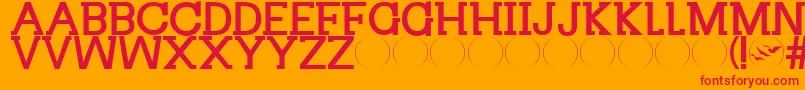 Divergent Font – Red Fonts on Orange Background