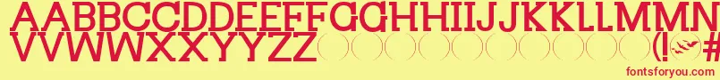 Divergent Font – Red Fonts on Yellow Background