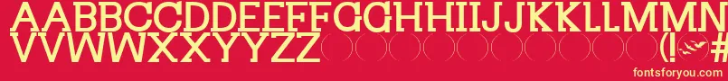Czcionka Divergent – żółte czcionki na czerwonym tle