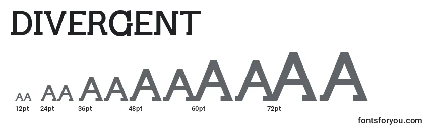 Размеры шрифта Divergent