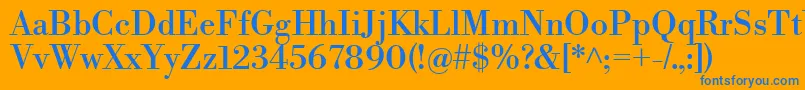 フォントLibrebodoniRegular – オレンジの背景に青い文字