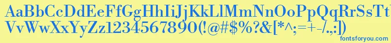 LibrebodoniRegular Font – Blue Fonts on Yellow Background