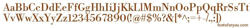 LibrebodoniRegular-Schriftart – Braune Schriften auf weißem Hintergrund