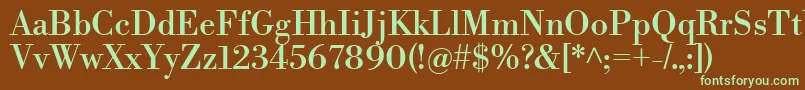 LibrebodoniRegular Font – Green Fonts on Brown Background