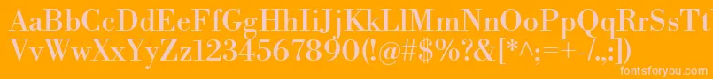 LibrebodoniRegular Font – Pink Fonts on Orange Background