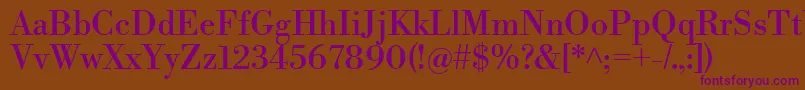 LibrebodoniRegular Font – Purple Fonts on Brown Background