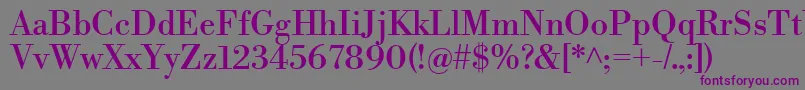 LibrebodoniRegular-Schriftart – Violette Schriften auf grauem Hintergrund