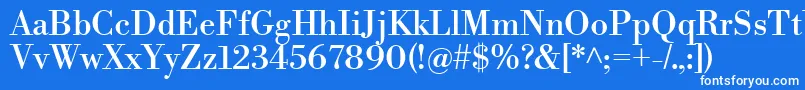 フォントLibrebodoniRegular – 青い背景に白い文字