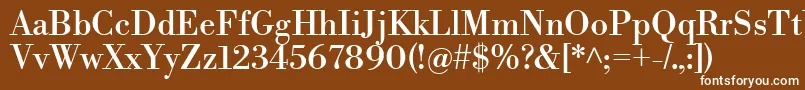 フォントLibrebodoniRegular – 茶色の背景に白い文字