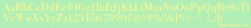 LibrebodoniRegular Font – Yellow Fonts on Green Background