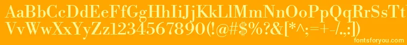 LibrebodoniRegular Font – Yellow Fonts on Orange Background