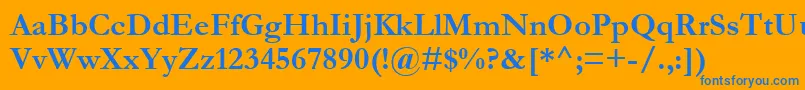 Garabd Font – Blue Fonts on Orange Background