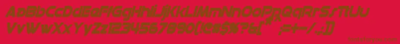 Police DatacronCondensedBoldItalic – polices brunes sur fond rouge