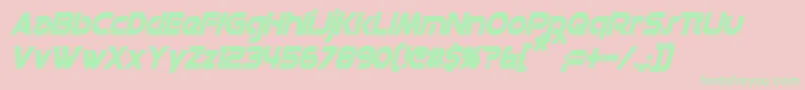 DatacronCondensedBoldItalic Font – Green Fonts on Pink Background