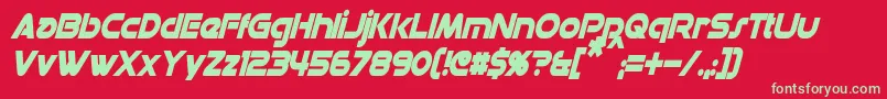 fuente DatacronCondensedBoldItalic – Fuentes Verdes Sobre Fondo Rojo
