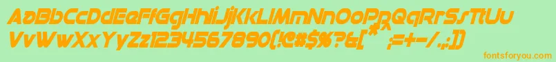 DatacronCondensedBoldItalic Font – Orange Fonts on Green Background
