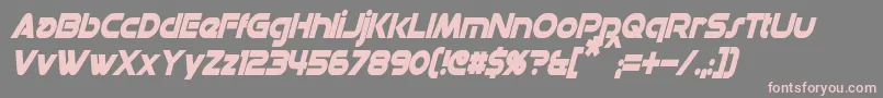 Czcionka DatacronCondensedBoldItalic – różowe czcionki na szarym tle