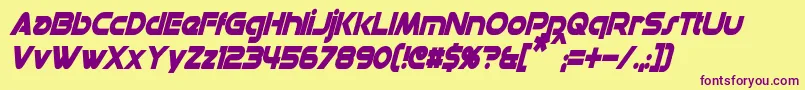 DatacronCondensedBoldItalic Font – Purple Fonts on Yellow Background