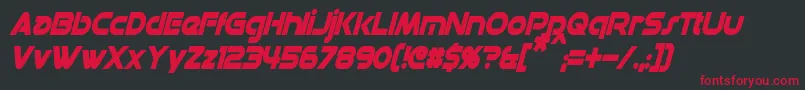 Шрифт DatacronCondensedBoldItalic – красные шрифты на чёрном фоне