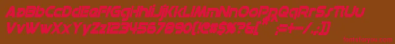 DatacronCondensedBoldItalic Font – Red Fonts on Brown Background