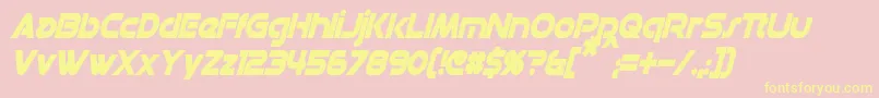 DatacronCondensedBoldItalic-Schriftart – Gelbe Schriften auf rosa Hintergrund