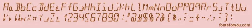 Segment16cBoldItalic Font – Brown Fonts on Pink Background