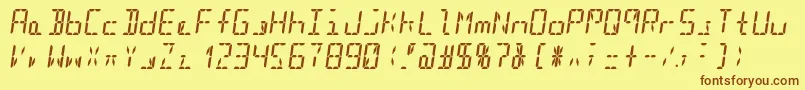 Segment16cBoldItalic Font – Brown Fonts on Yellow Background