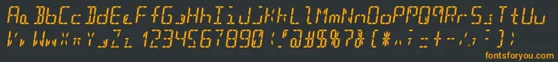 Segment16cBoldItalic Font – Orange Fonts on Black Background