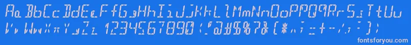 Segment16cBoldItalic Font – Pink Fonts on Blue Background