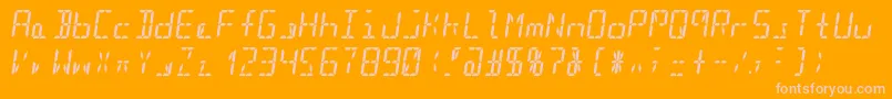 Segment16cBoldItalic Font – Pink Fonts on Orange Background