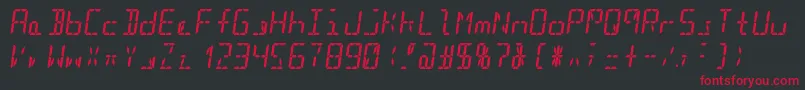 Segment16cBoldItalic Font – Red Fonts on Black Background