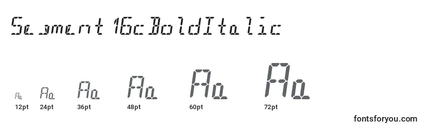 Größen der Schriftart Segment16cBoldItalic