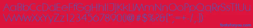 LiteraserialLightRegular Font – Blue Fonts on Red Background
