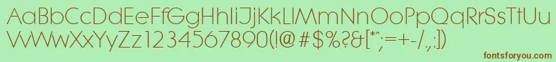 LiteraserialLightRegular Font – Brown Fonts on Green Background