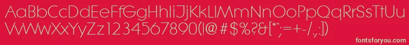 フォントLiteraserialLightRegular – 赤い背景に緑の文字