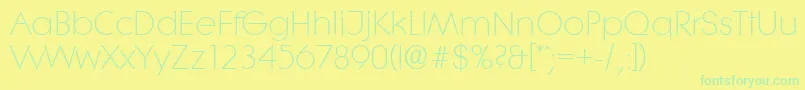 LiteraserialLightRegular Font – Green Fonts on Yellow Background