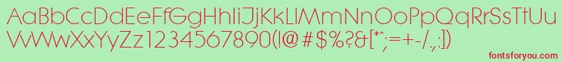 LiteraserialLightRegular Font – Red Fonts on Green Background