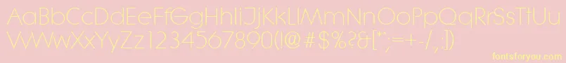 LiteraserialLightRegular Font – Yellow Fonts on Pink Background