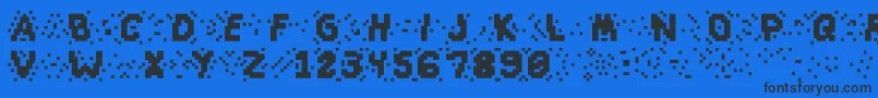 Шрифт Slapandcrumblyal – чёрные шрифты на синем фоне