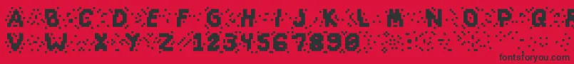 フォントSlapandcrumblyal – 赤い背景に黒い文字