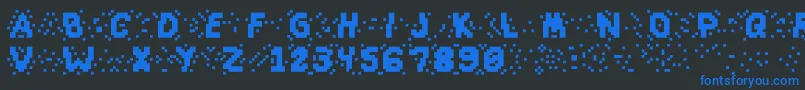 フォントSlapandcrumblyal – 黒い背景に青い文字