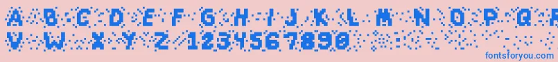 フォントSlapandcrumblyal – ピンクの背景に青い文字