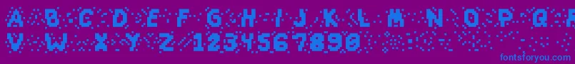 フォントSlapandcrumblyal – 紫色の背景に青い文字