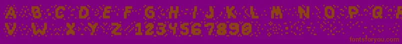 Slapandcrumblyal-Schriftart – Braune Schriften auf violettem Hintergrund
