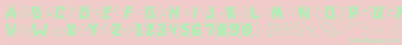 フォントSlapandcrumblyal – ピンクの背景に緑の文字