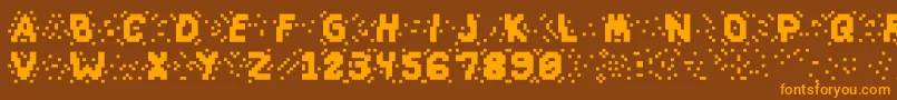 Шрифт Slapandcrumblyal – оранжевые шрифты на коричневом фоне