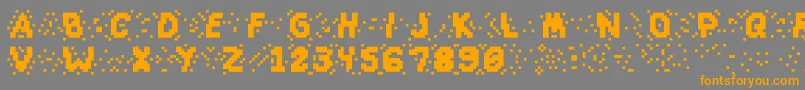 フォントSlapandcrumblyal – オレンジの文字は灰色の背景にあります。