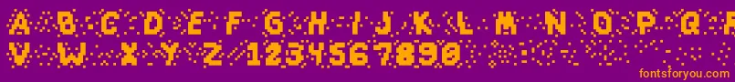 フォントSlapandcrumblyal – 紫色の背景にオレンジのフォント