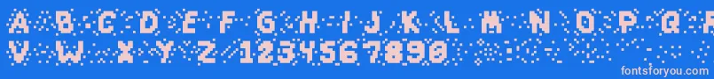 フォントSlapandcrumblyal – ピンクの文字、青い背景